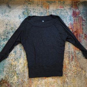 Free People Charcoal Oversized Sweatshirt